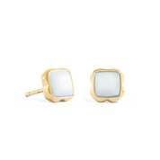 Pietra Di Nascita Aprile Orecchini Quarzo Bianco Oro