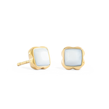 Pietra Di Nascita Aprile Orecchini Quarzo Bianco Oro