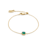 Pietra Di Nascita Maggio Bracciale Agata Verde Oro