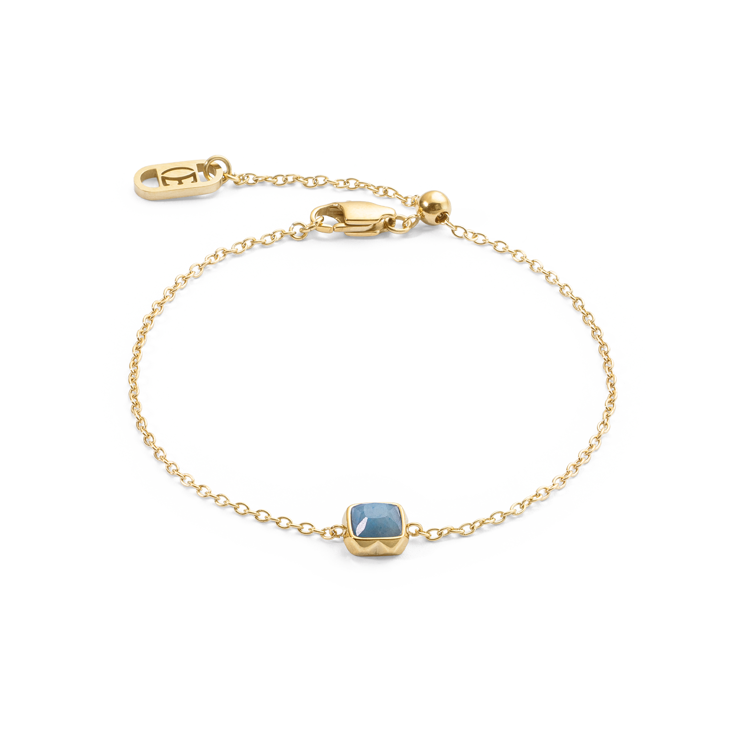 Pietra Di Nascita Marzo Bracciale Avventurina Blu Oro