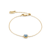 Pietra Di Nascita Marzo Bracciale Avventurina Blu Oro