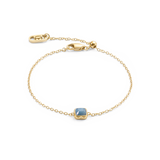 Pietra Di Nascita Marzo Bracciale Avventurina Blu Oro