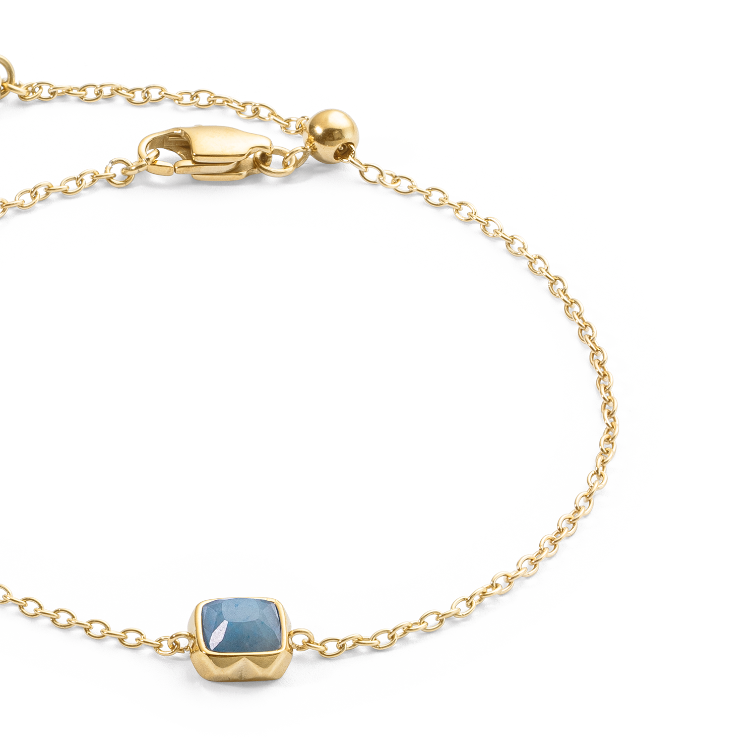 Pietra Di Nascita Marzo Bracciale Avventurina Blu Oro
