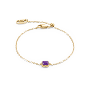 Pietra Di Nascita Febbraio Bracciale Sugilite Oro