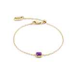 Pietra Di Nascita Febbraio Bracciale Sugilite Oro