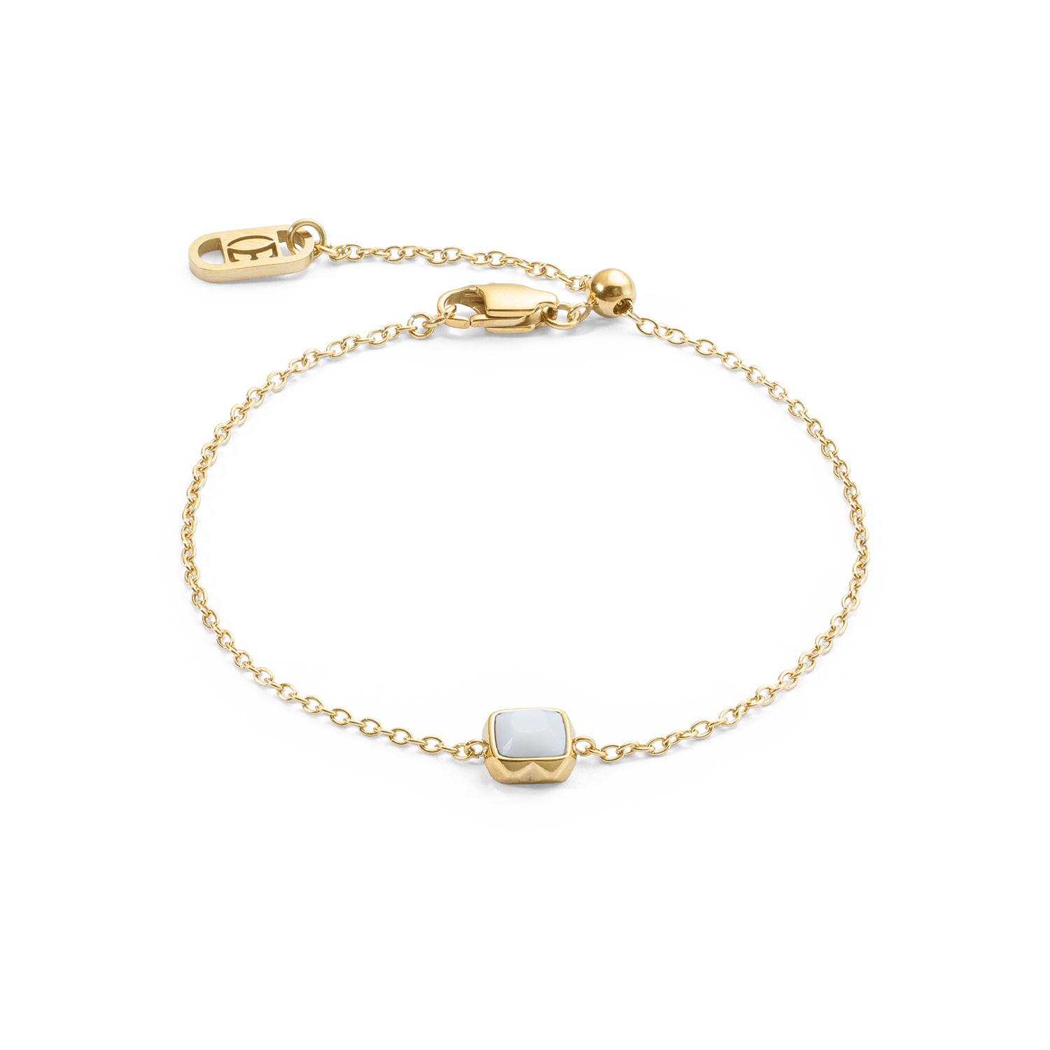 Pietra Di Nascita Aprile Bracciale Quarzo Bianco Oro