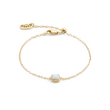 Pietra Di Nascita Aprile Bracciale Quarzo Bianco Oro