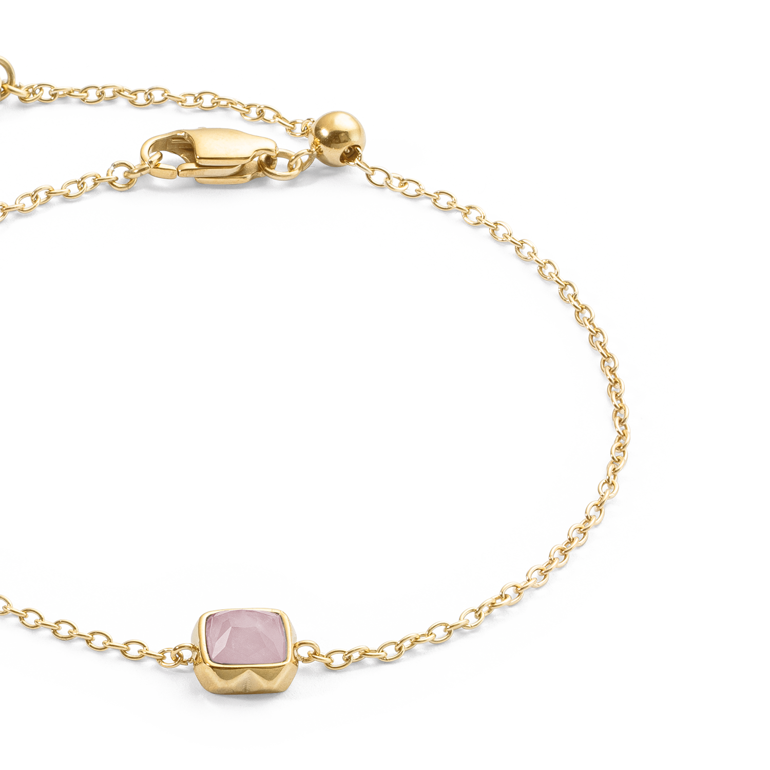 Pietra Di Nascita Ottobre Bracciale Quarzo Rosa Oro