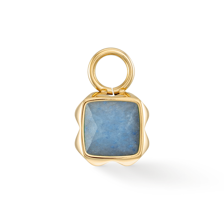 Pietra Di Nascita Marzo Charm Avventurina Blu Oro
