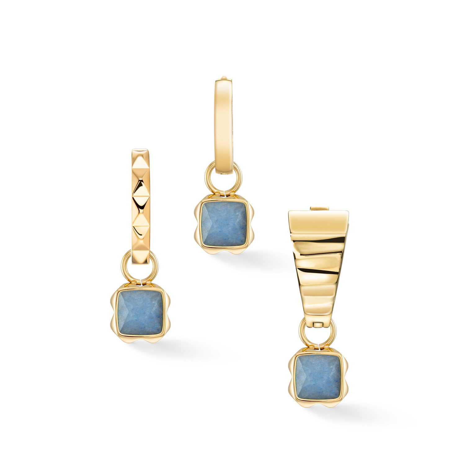 Pietra Di Nascita Marzo Charm Avventurina Blu Oro