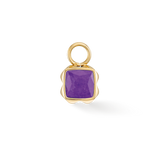 Pietra Di Nascita Febbraio Charm Sugilite Oro