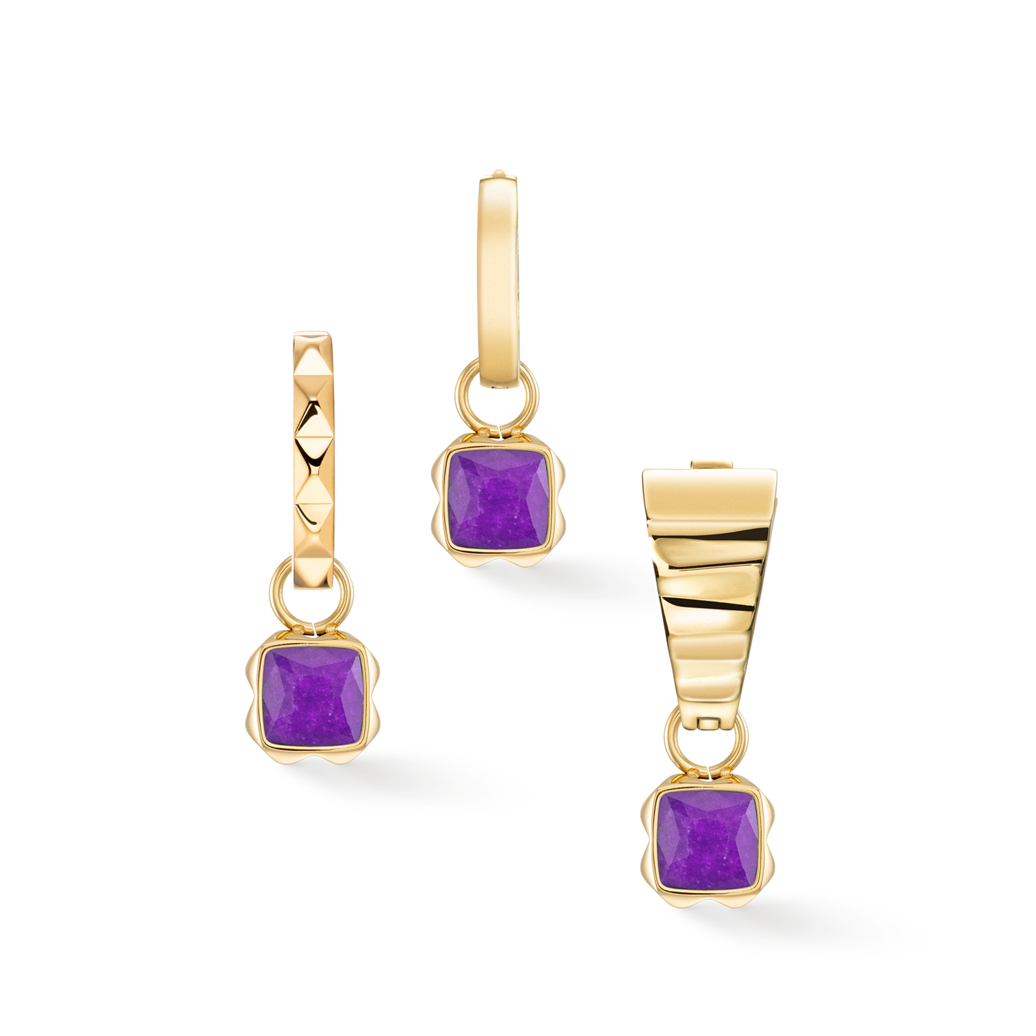 Pietra Di Nascita Febbraio Charm Sugilite Oro