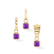 Pietra Di Nascita Febbraio Charm Sugilite Oro