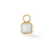 Pietra Di Nascita Aprile Charm Quarzo Bianco Oro