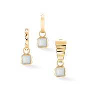 Pietra Di Nascita Aprile Charm Quarzo Bianco Oro