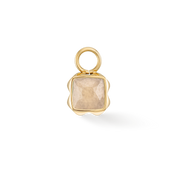 Pietra Di Nascita Giugno Charm Giada Crema Oro
