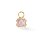Pietra Di Nascita Ottobre Charm Quarzo Rosa Oro