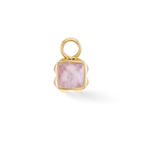 Pietra Di Nascita Ottobre Charm Quarzo Rosa Oro