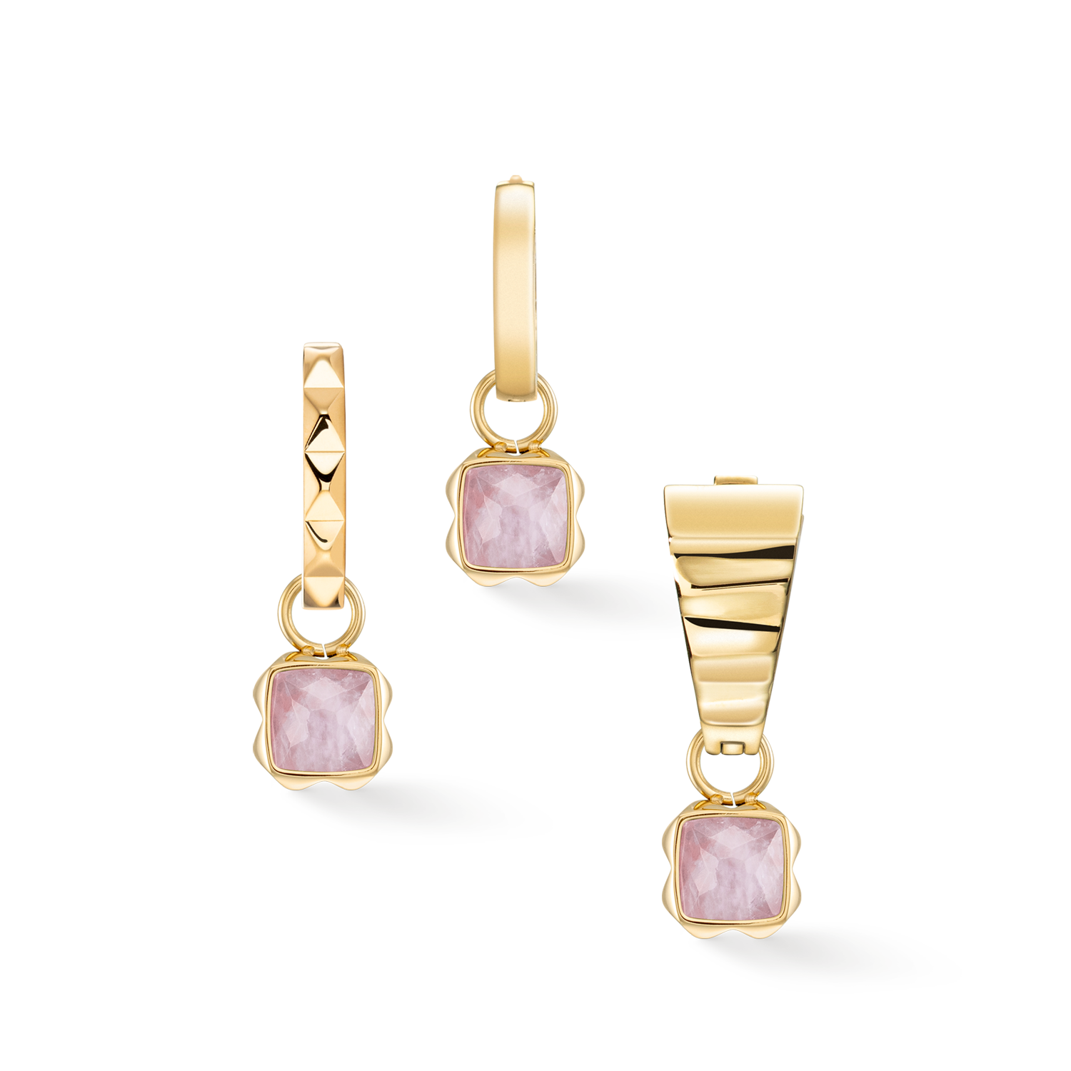Pietra Di Nascita Ottobre Charm Quarzo Rosa Oro