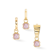 Pietra Di Nascita Ottobre Charm Quarzo Rosa Oro