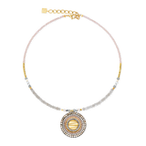 Collana amuleto Modern Future oro-beige