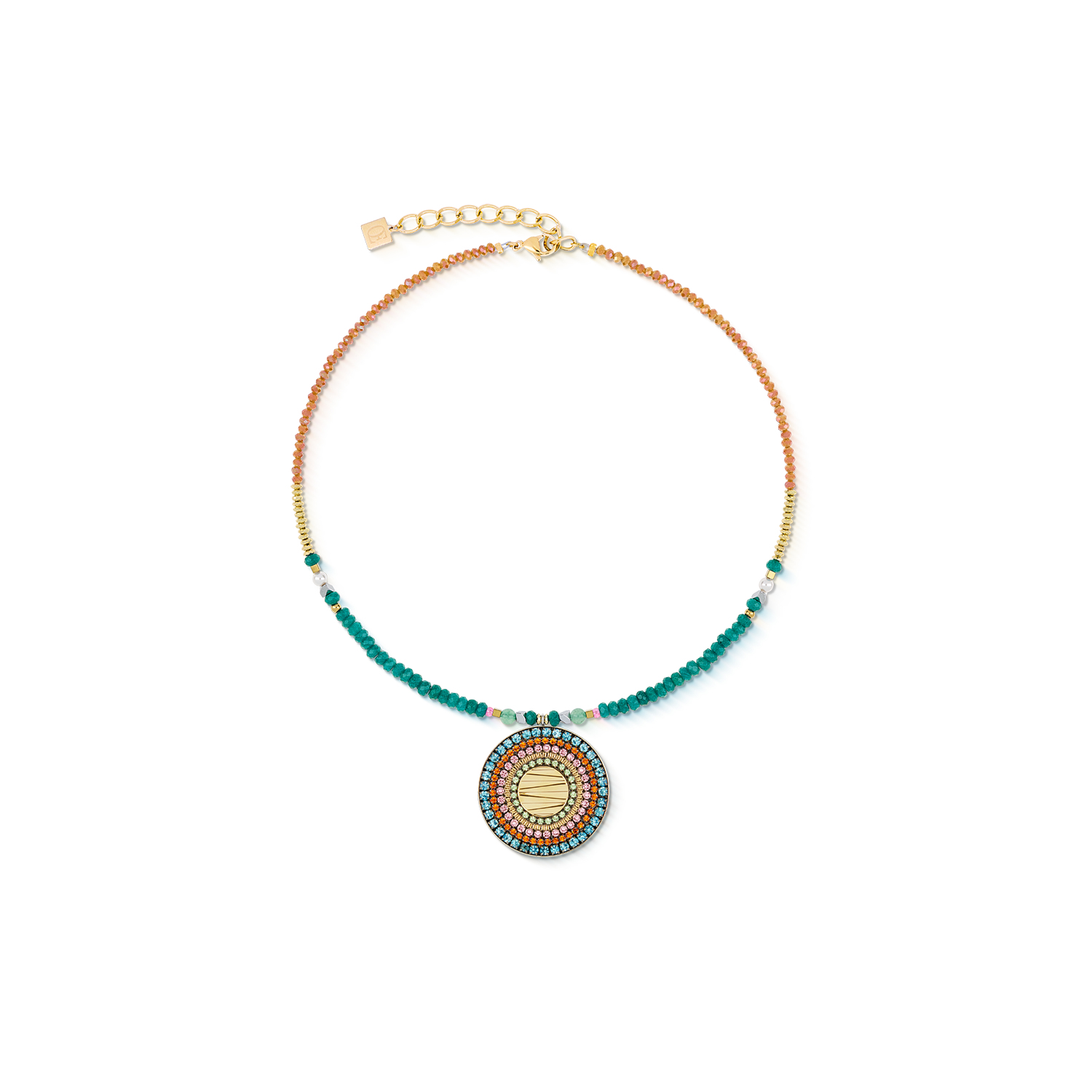 Collana Amuleto Modern Future oro multicolore Boho