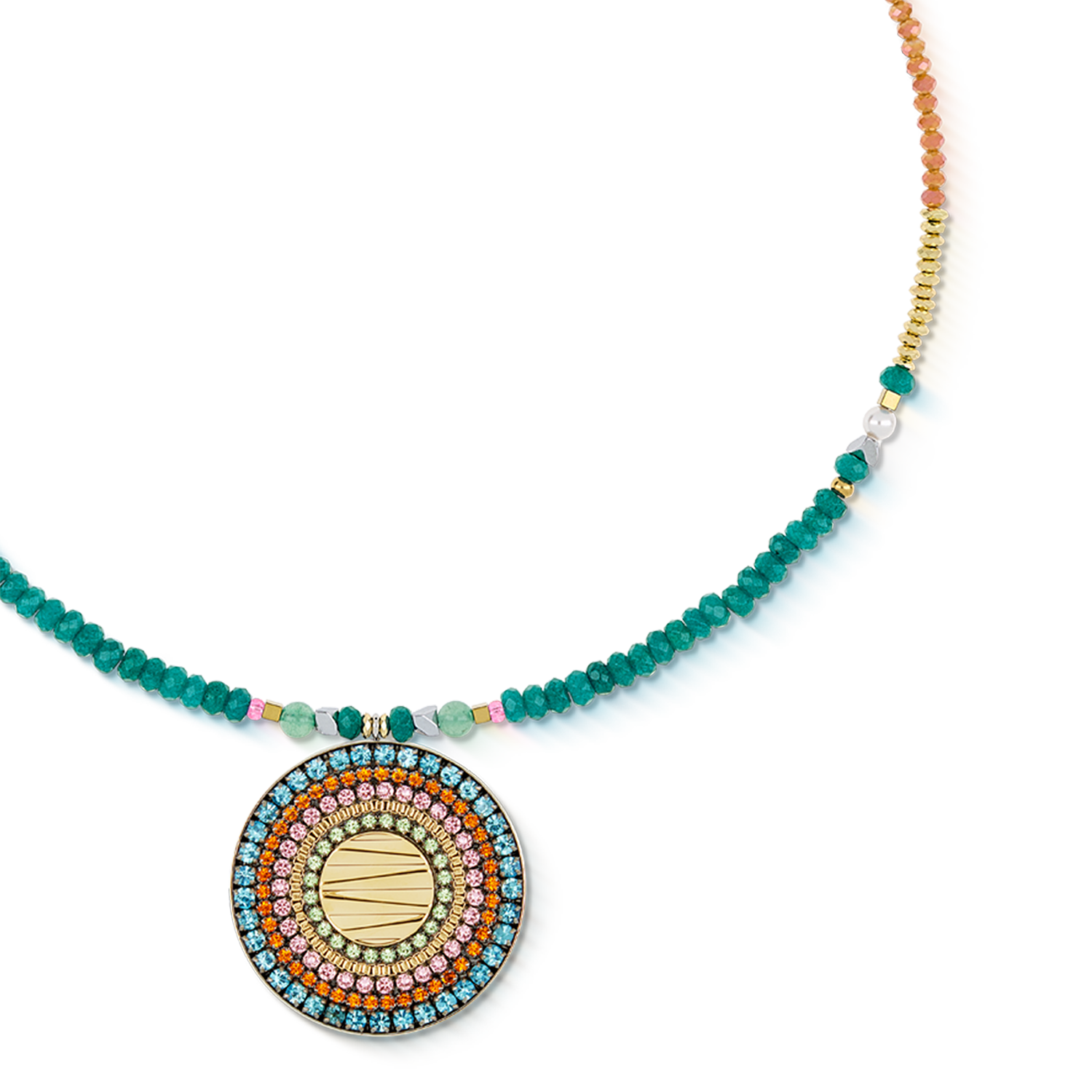 Collana Amuleto Modern Future oro multicolore Boho