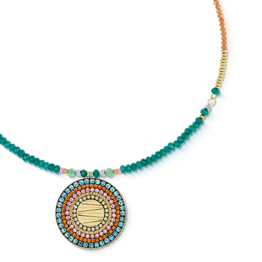 Collana Amuleto Modern Future oro multicolore Boho