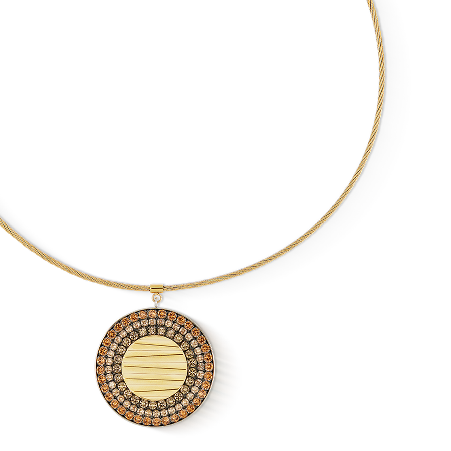 Collana Amuleto Glam Waves oro-beige