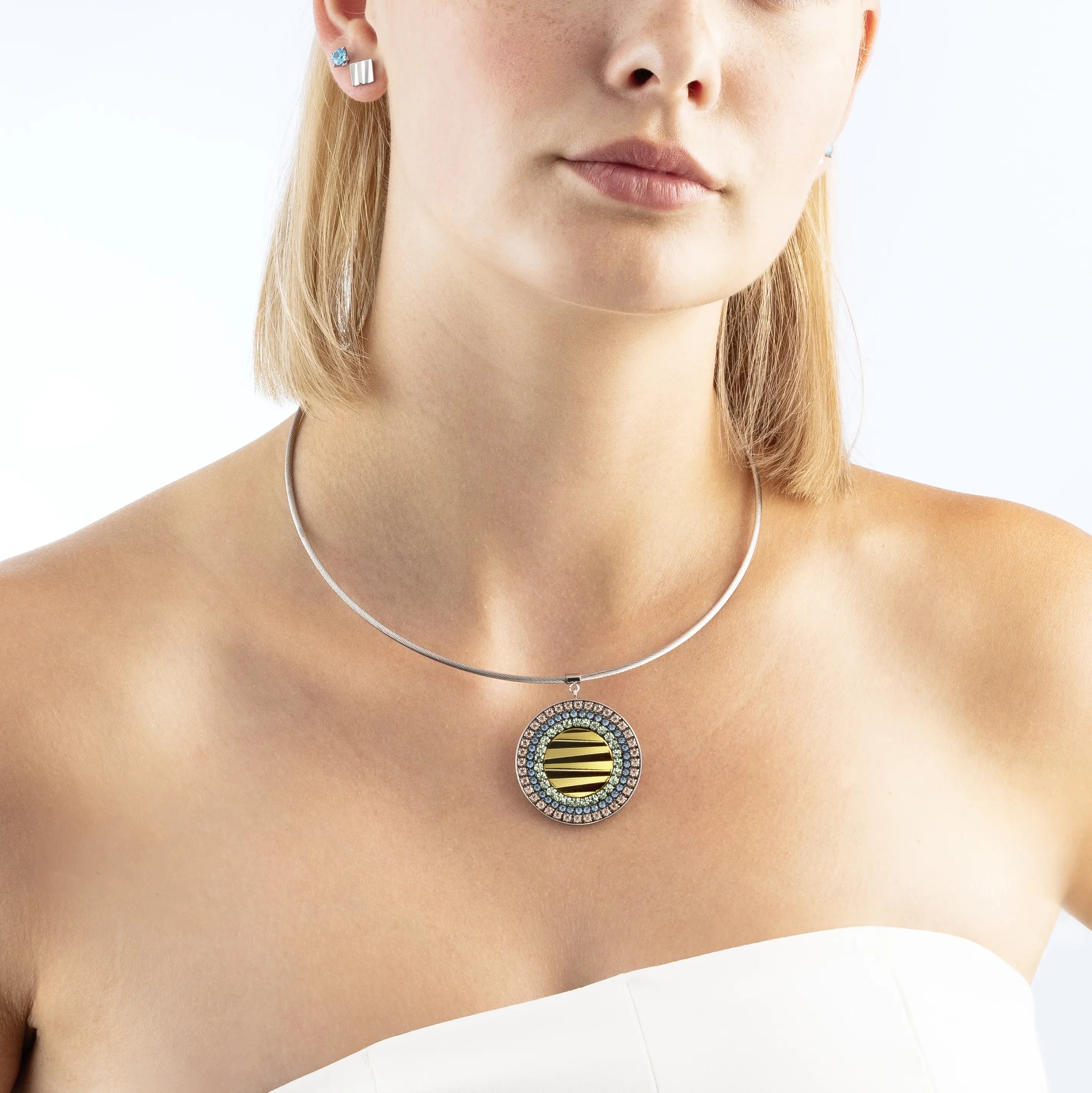 Collana Amulet Glam Waves argento multicolore pastello