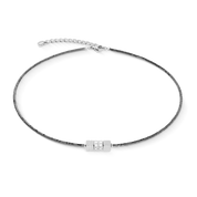Collana Cube Trio Facets argento-grigio