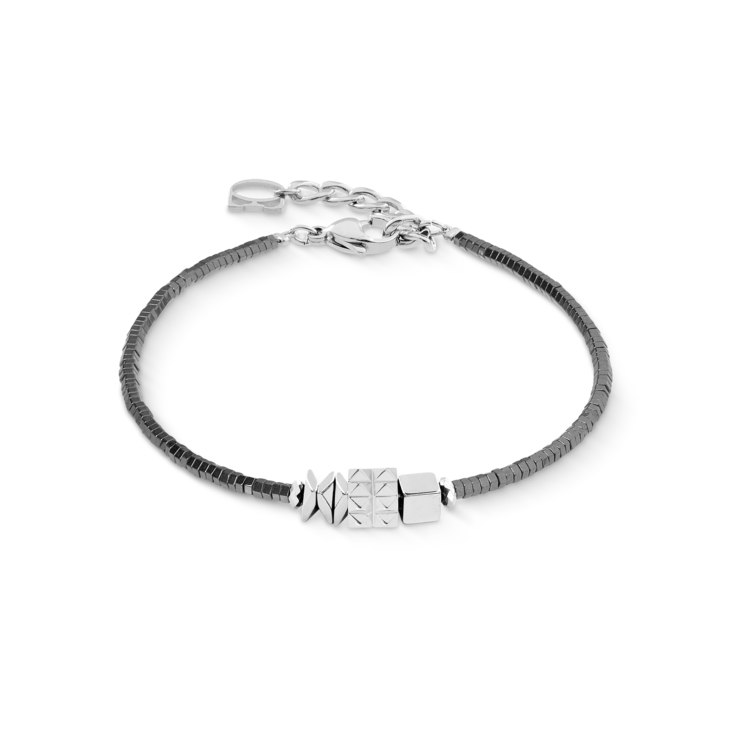 Bracciale Cube Trio Facets argento-grigio
