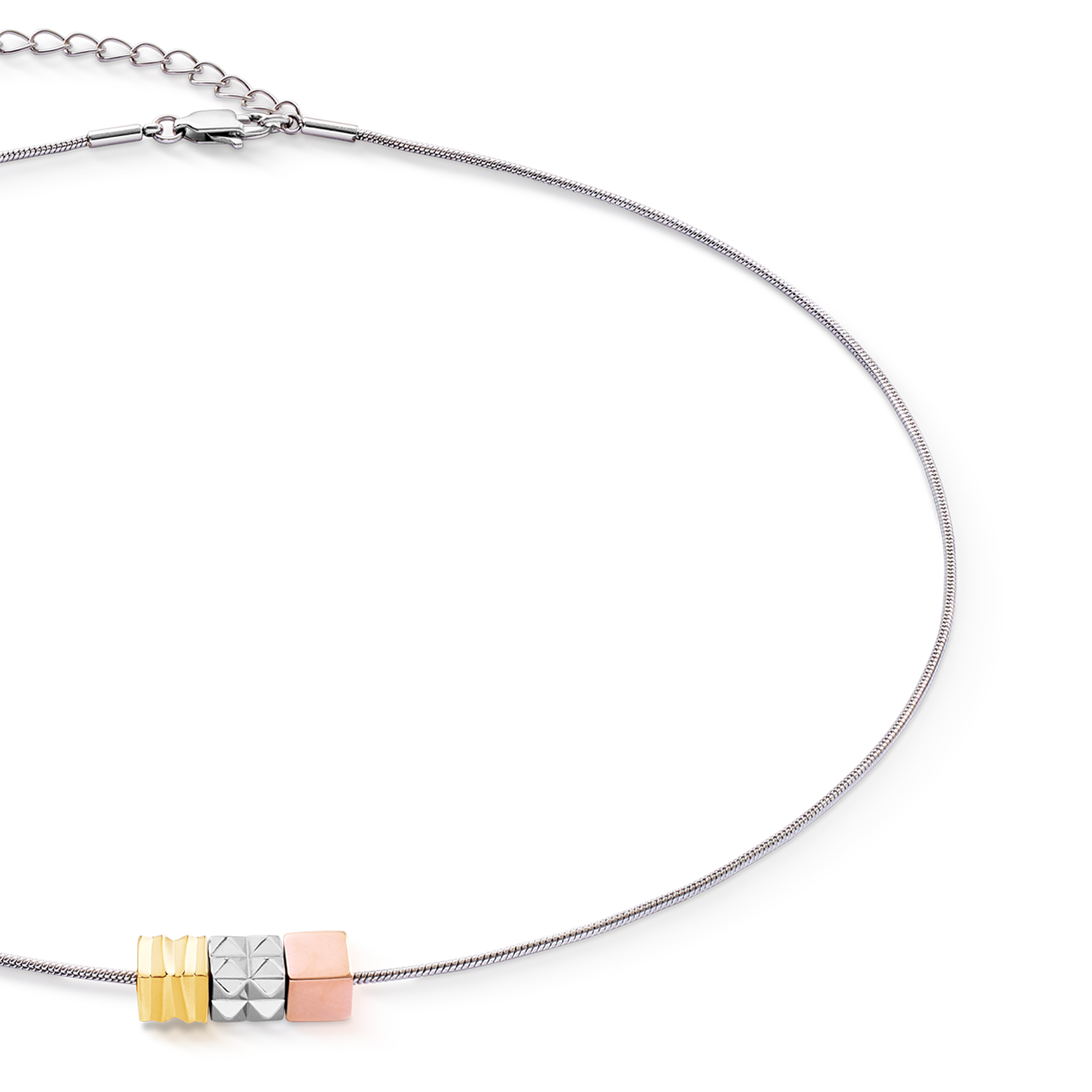 Collana Cube Trio Facets Snake tricolore