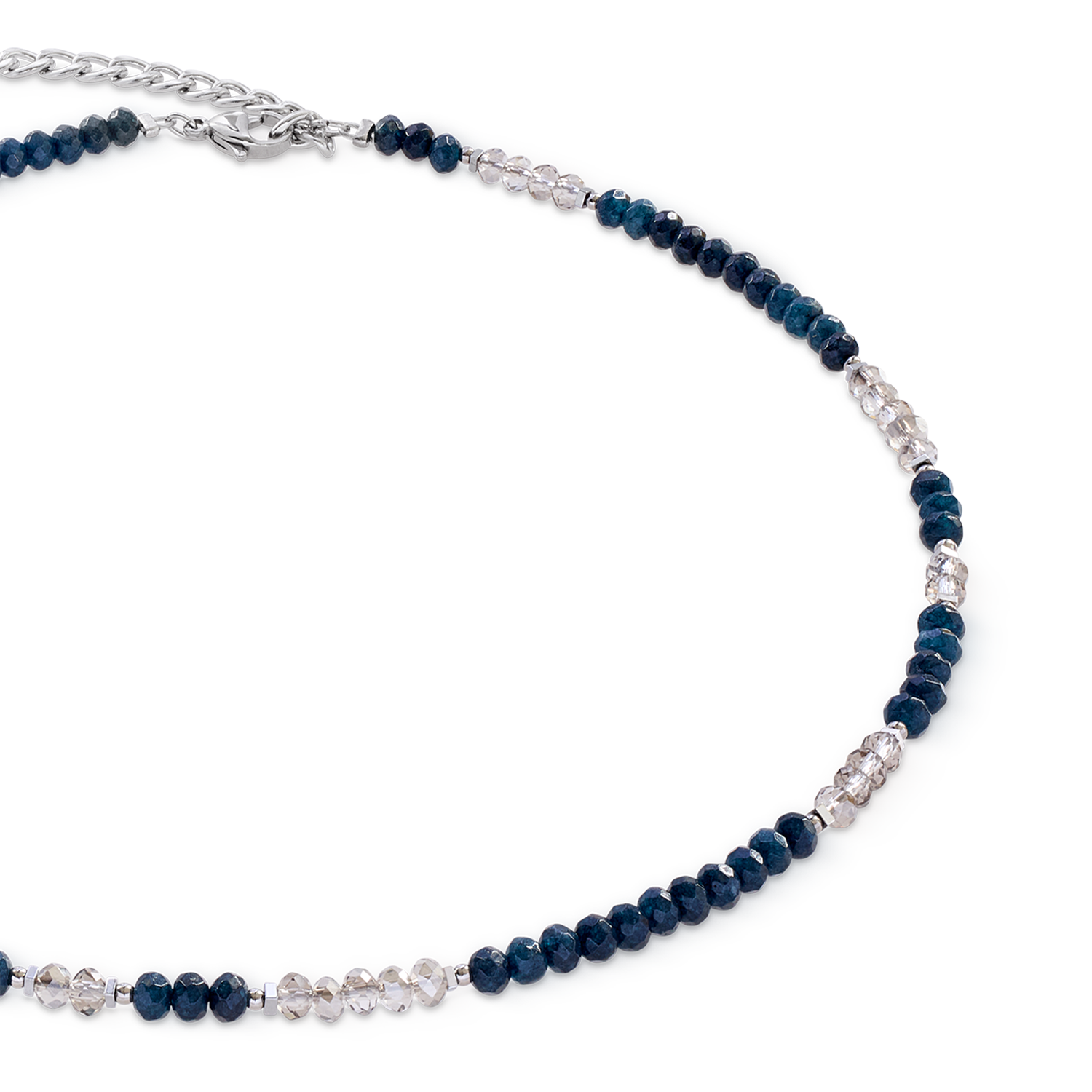 Collana Rhythm Jade Navy argento