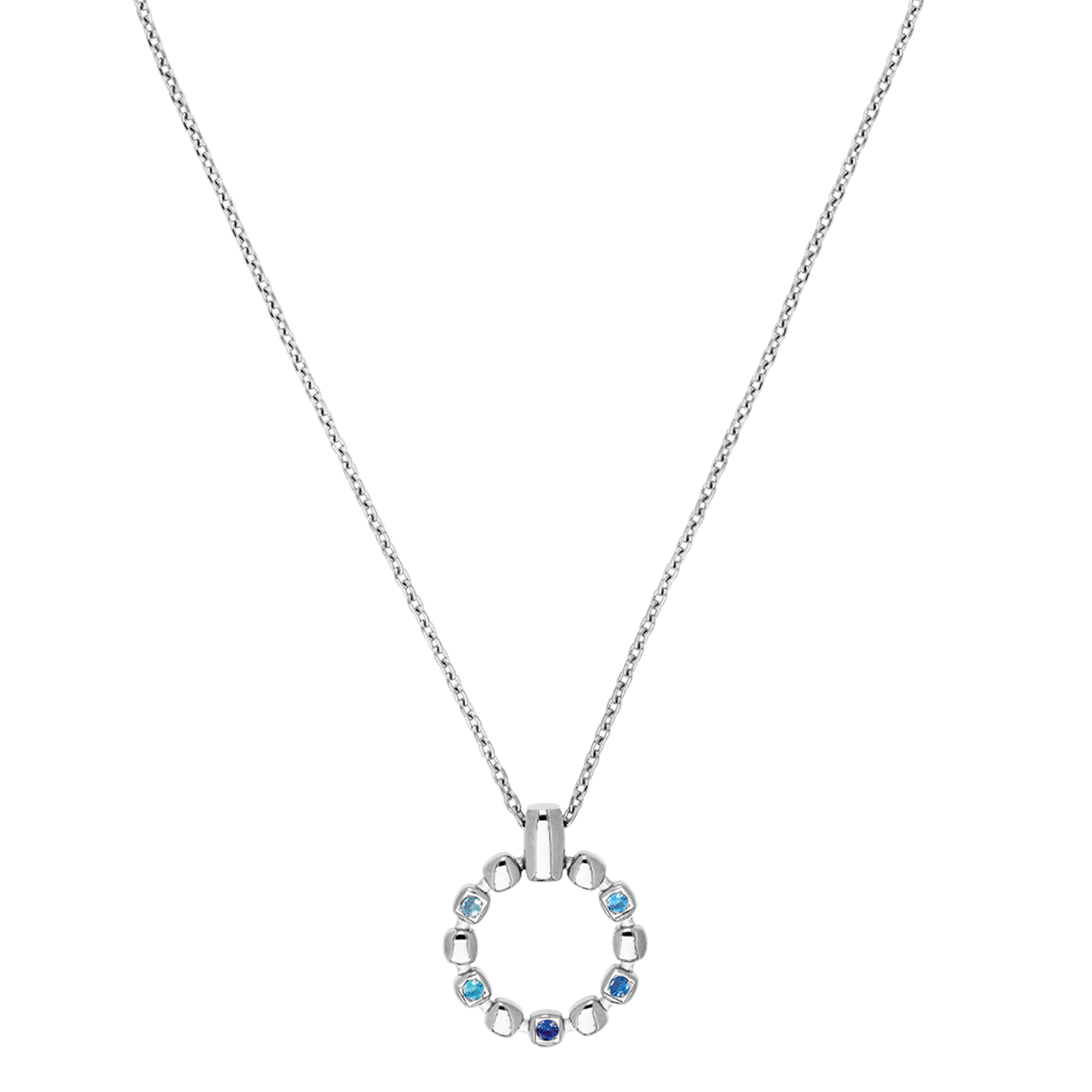 Collana Soft Cube Circle Glow Ocean argento