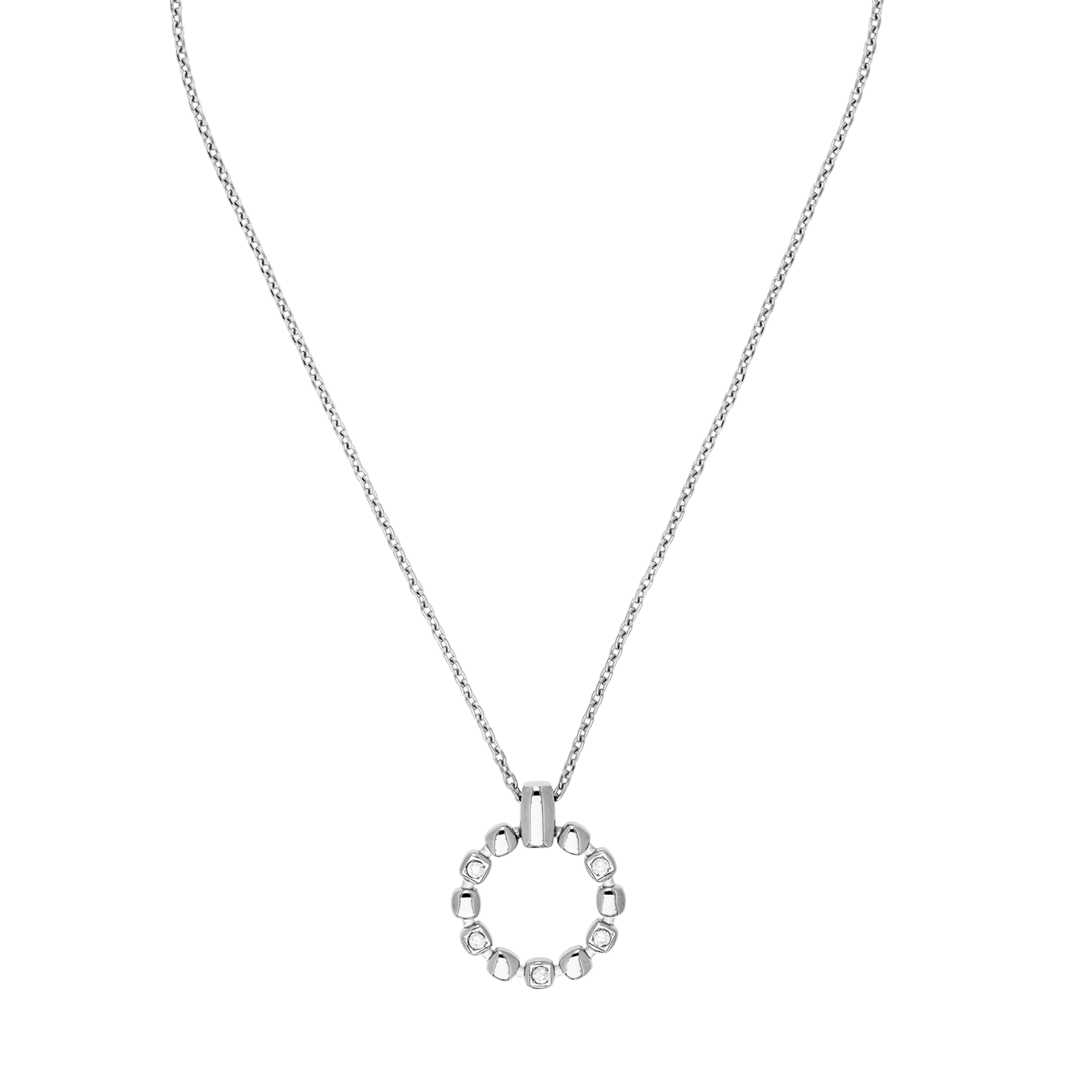 Collana Soft Cube Circle Glow argento