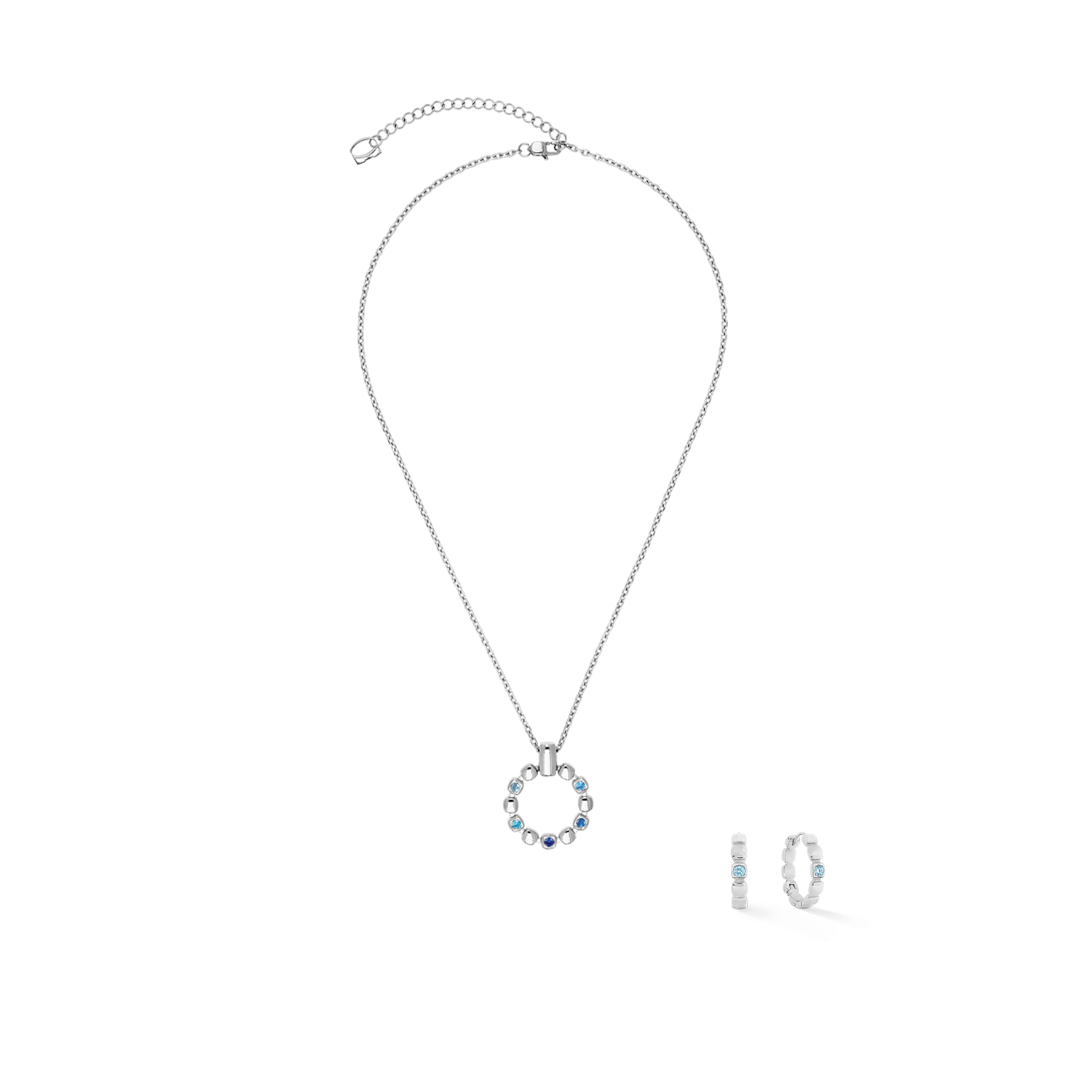 Orecchini a cerchio Soft Cube Circle Glow Ocean argento