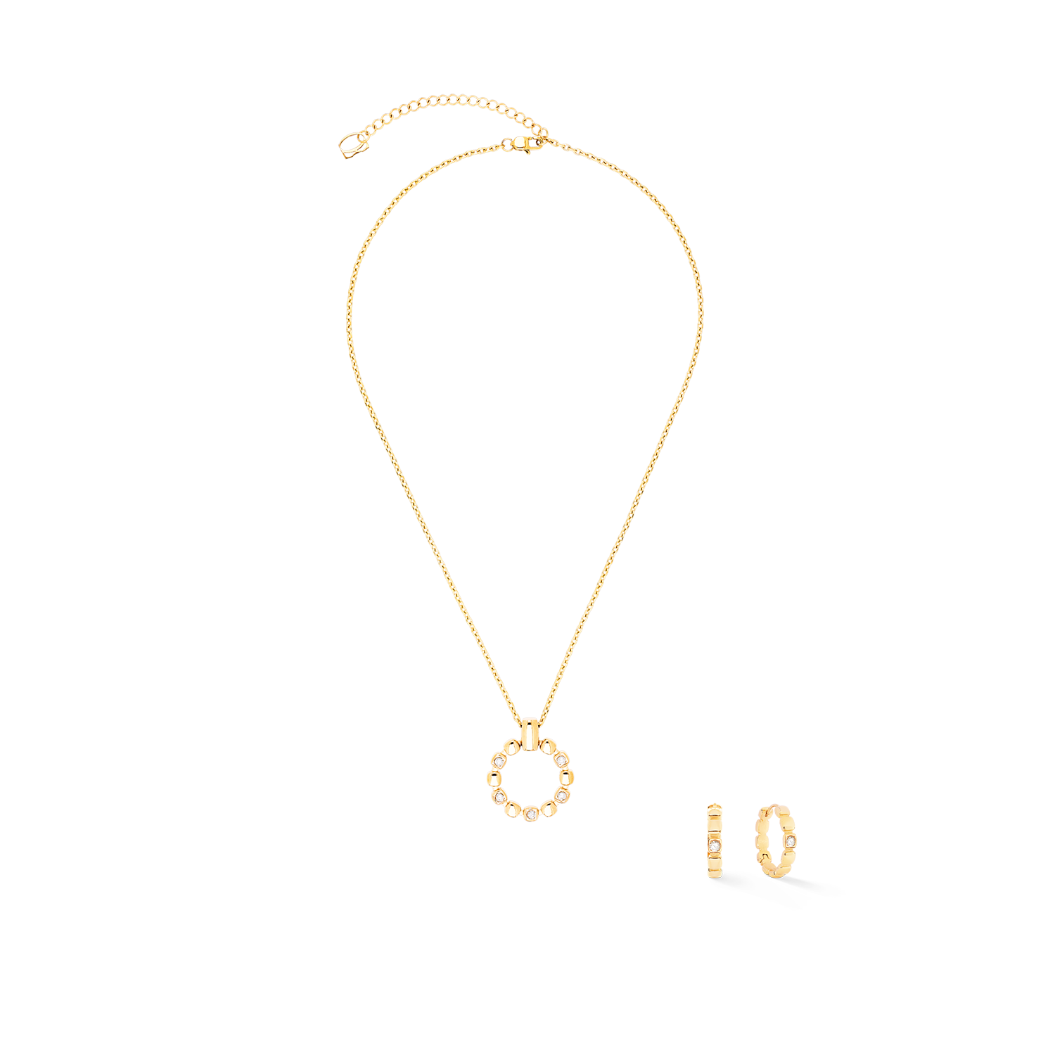 Orecchini creoli Soft Cube Circle Glow oro