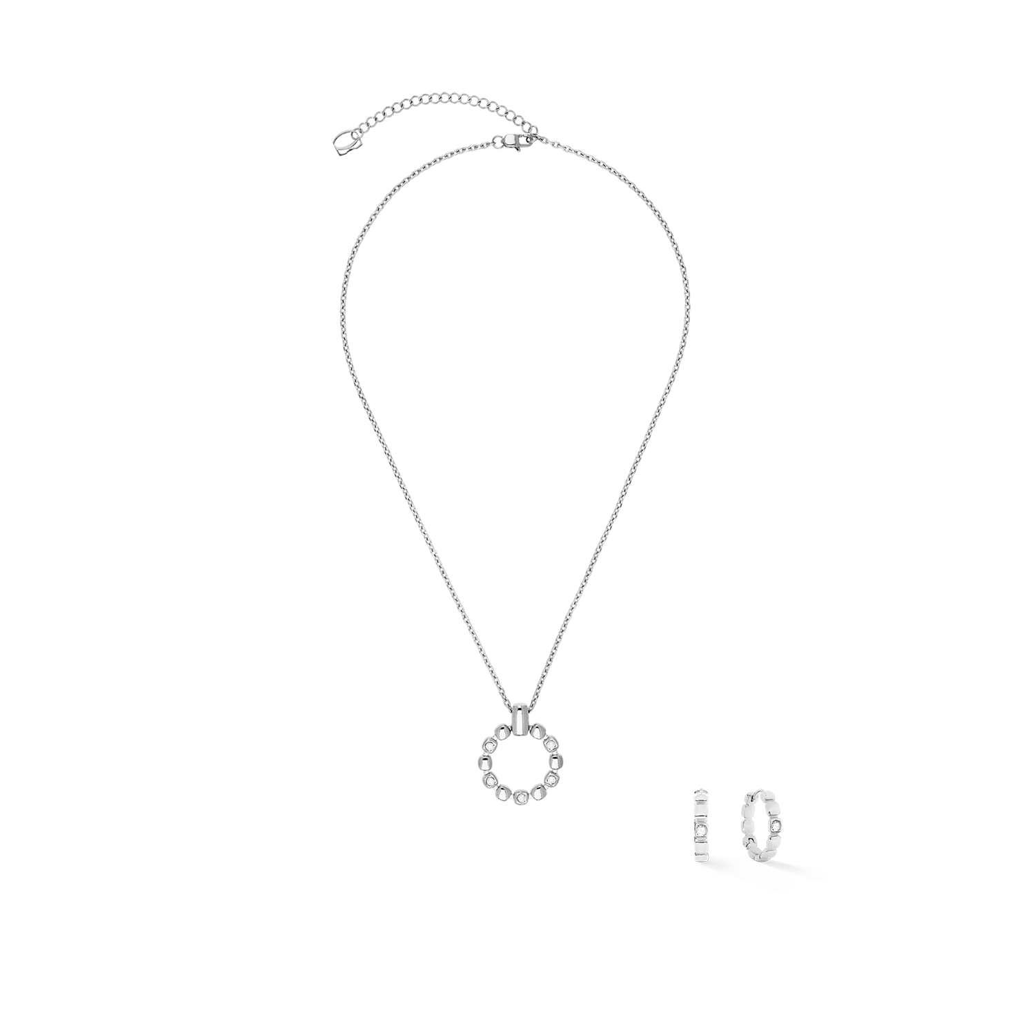 Orecchini creoli Soft Cube Circle Glow argento