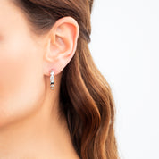 Orecchini creoli Soft Cube Circle Glow argento