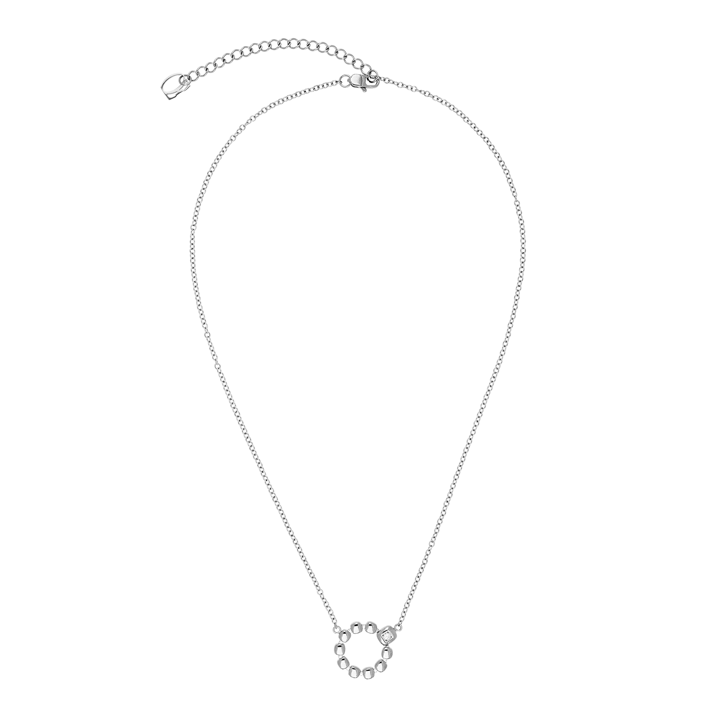 Collana Small Soft Cube Circle Glow argento
