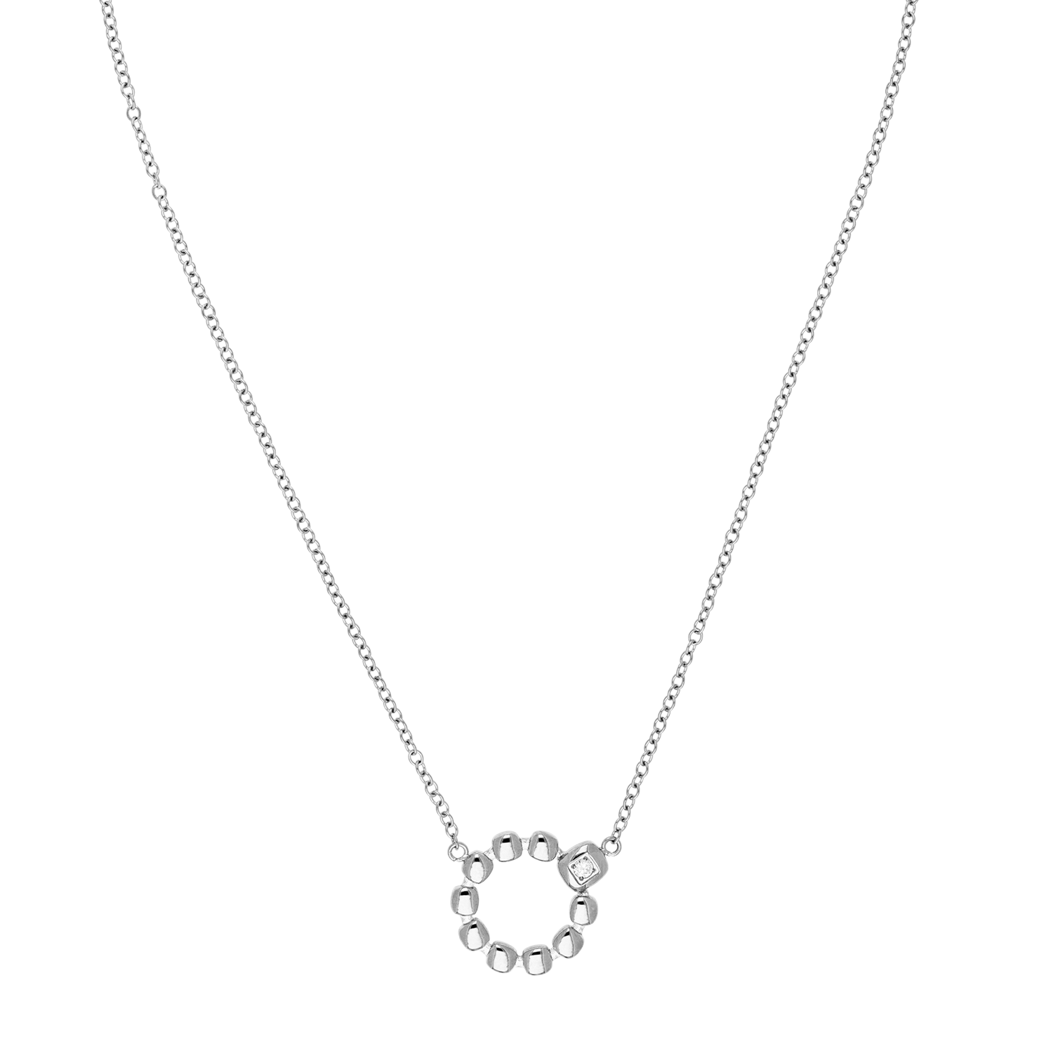 Collana Small Soft Cube Circle Glow argento