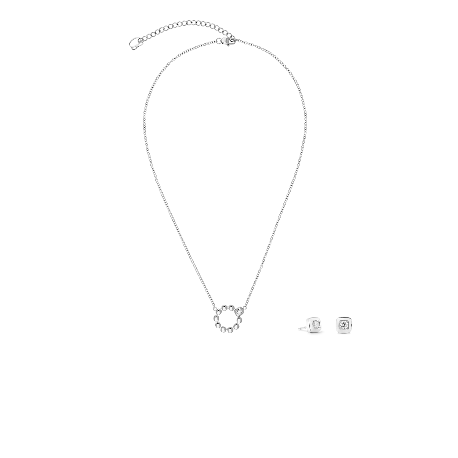 Collana Small Soft Cube Circle Glow argento