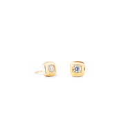 Orecchini a lobo Small Soft Cube Glow oro