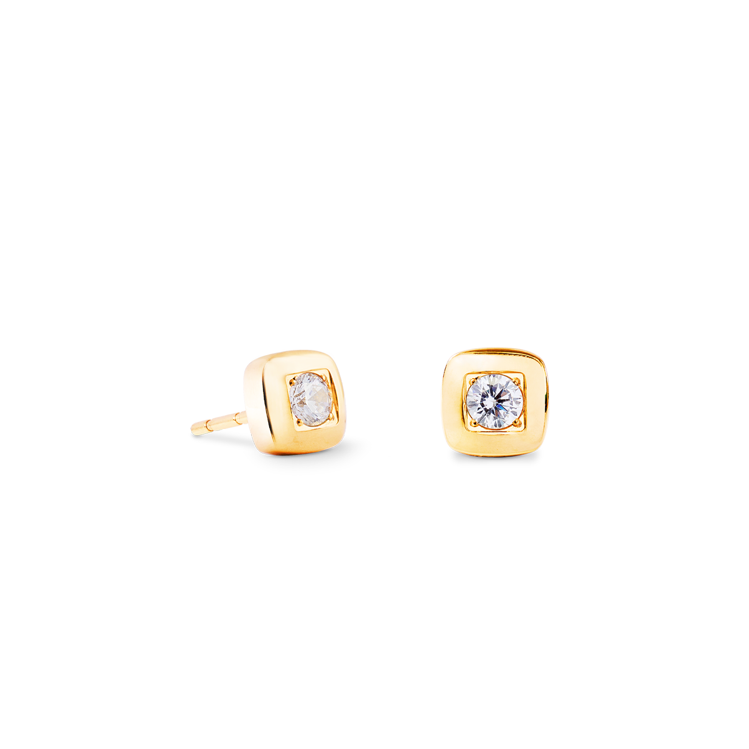 Orecchini a lobo Small Soft Cube Glow oro