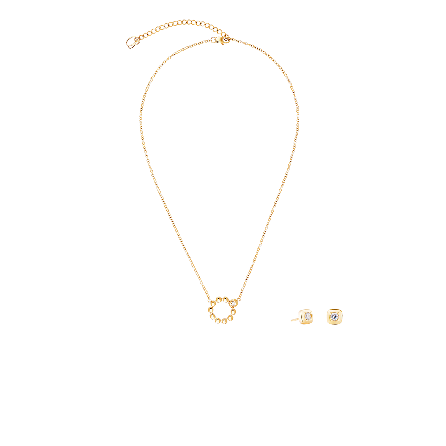 Orecchini a lobo Small Soft Cube Glow oro