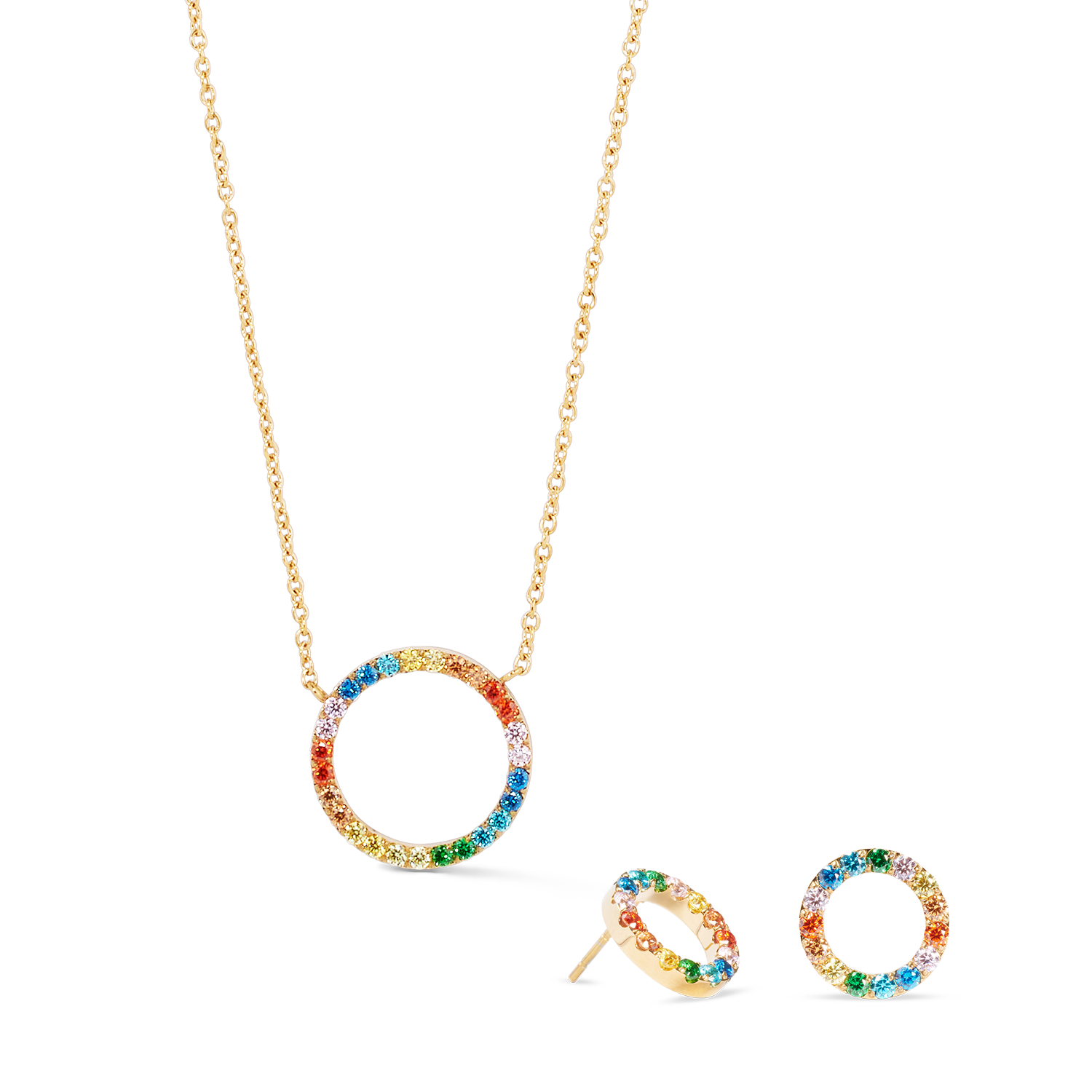 Collana Sparkling Circle oro-multicolore