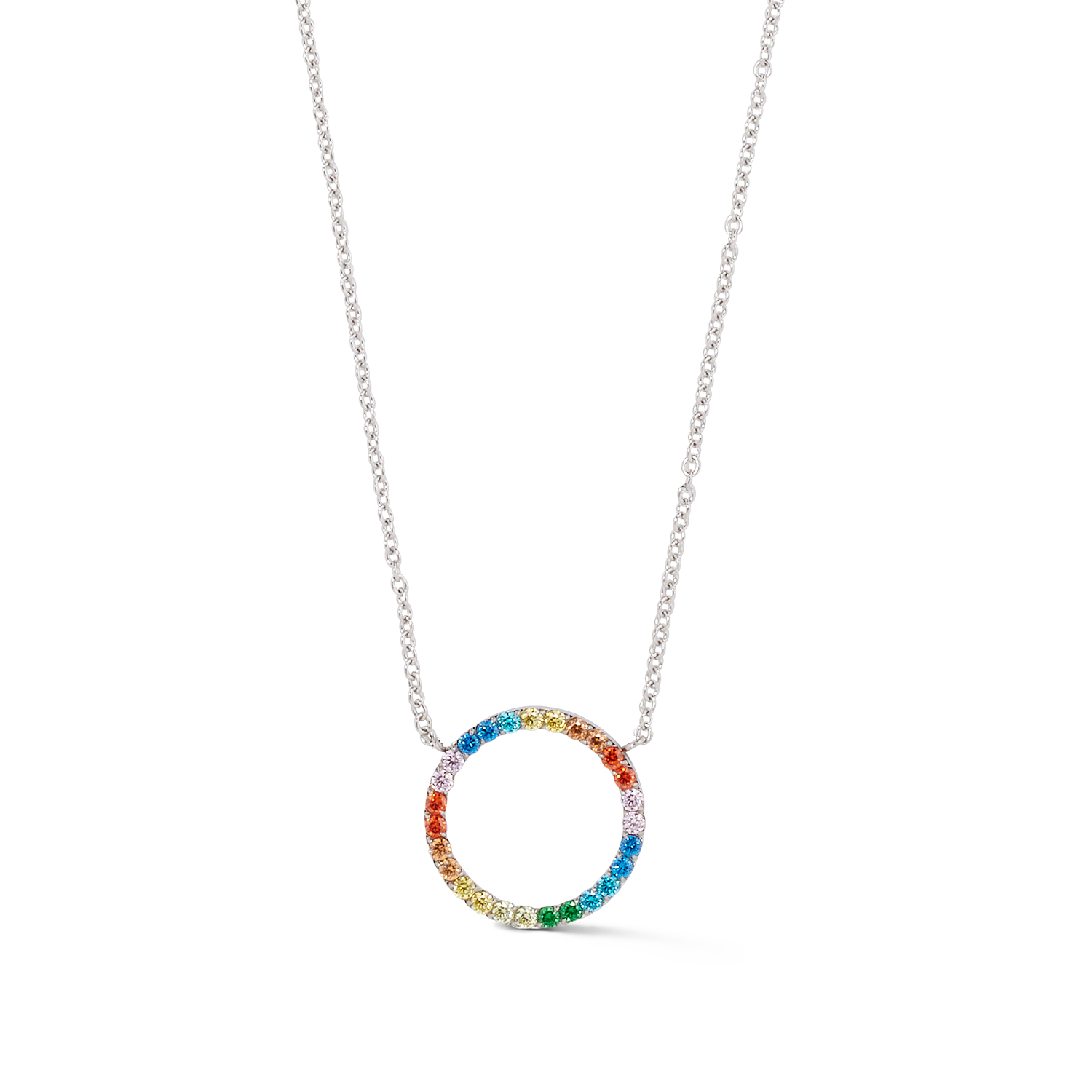 Collana Sparkling Circle argento-multicolore