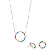 Collana Sparkling Circle argento-multicolore