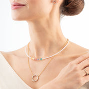 Collana Sparkling Circle oro-cristallo